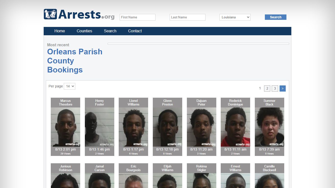 Orleans Parish County Arrests and Inmate Search